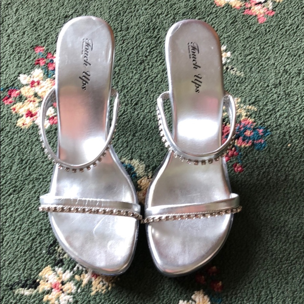 Touchups Silver Metallic Acrylic heels w/ Lights!